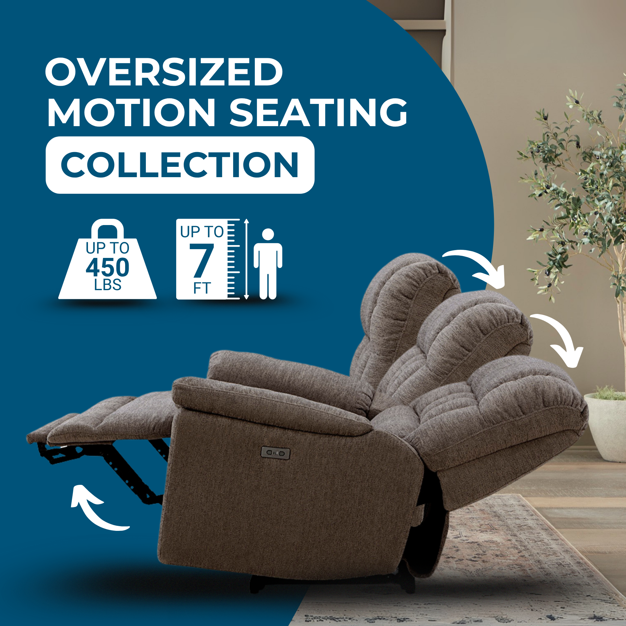 Oversized Recliner Chair Brown