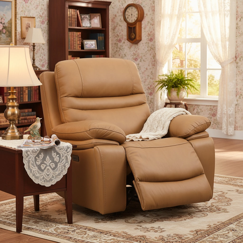 Leather Recliner in Oslo Antelope