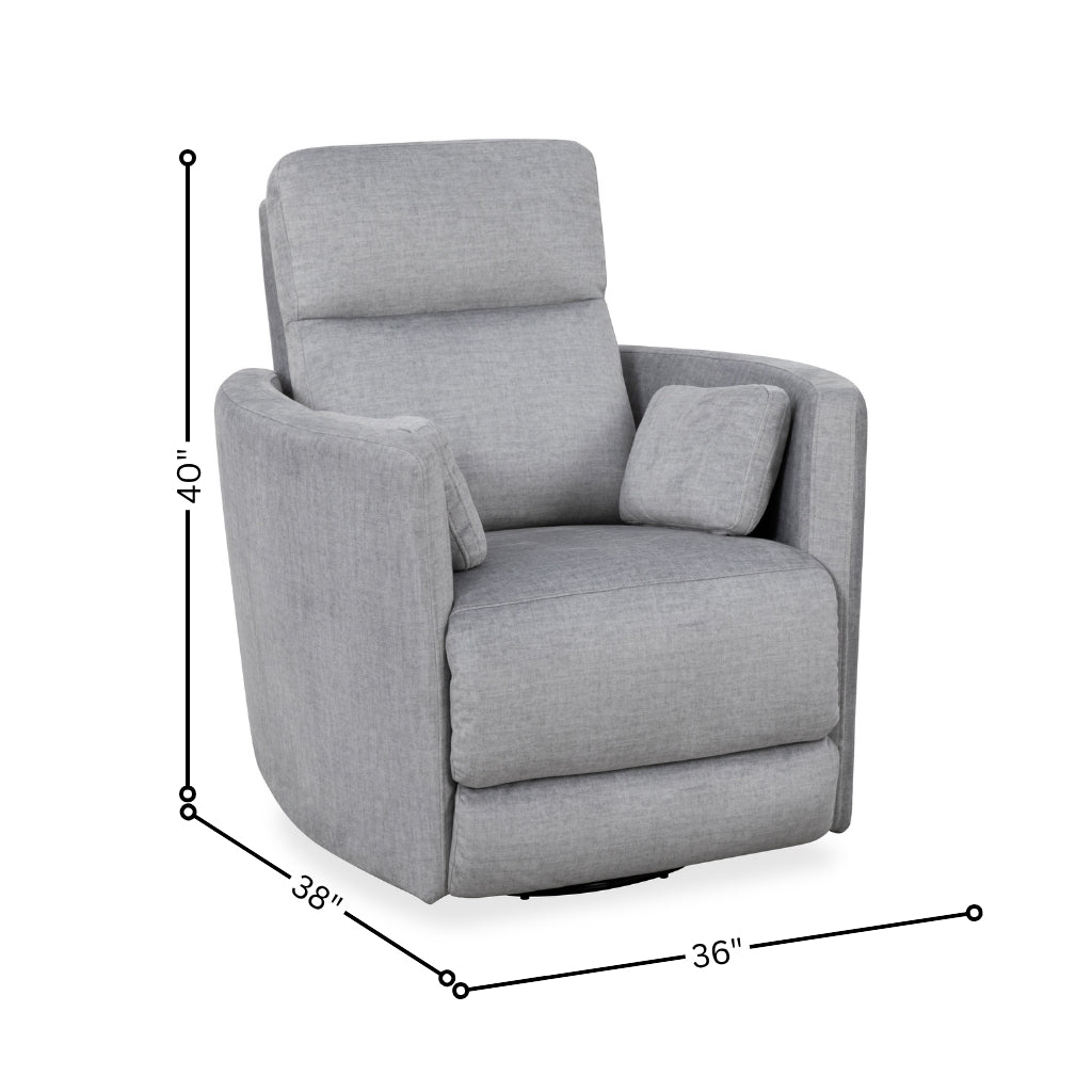 Soft Fabric Recliner in Silver