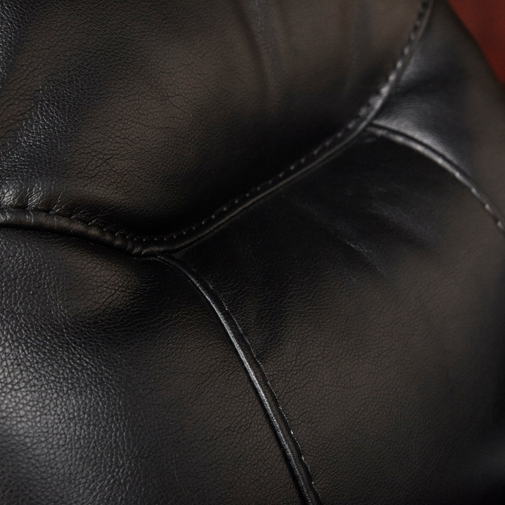 Leather Recliner in Black with lights