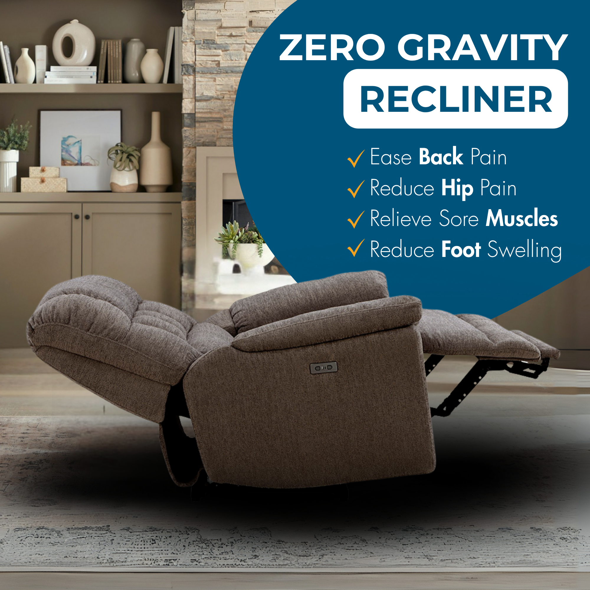 Oversized Recliner Chair Brown