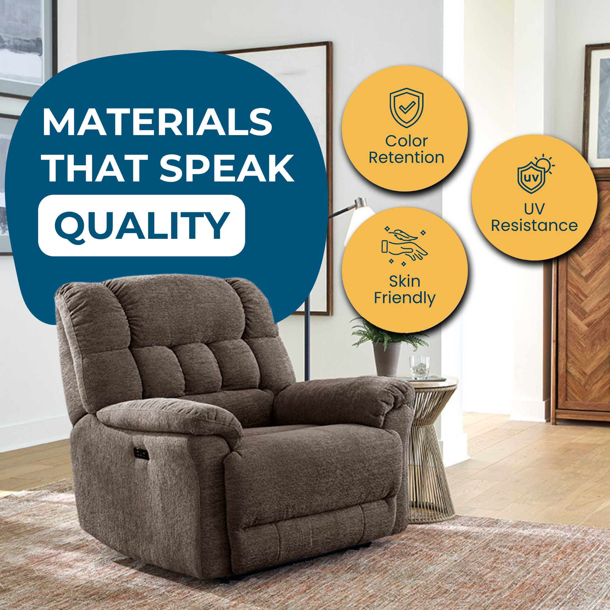 Oversized Recliner Chair Brown