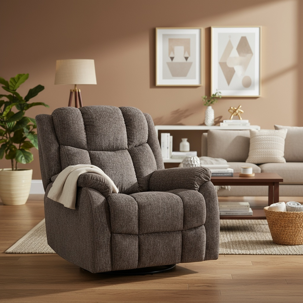 Cushioned Recliner in Brown
