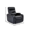 Leather Recliner in Black with lights